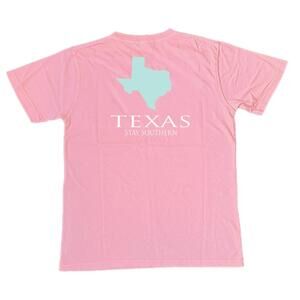 NEW THE STATE COMPANY unisex texas stay southern short sleeve shirt in coral